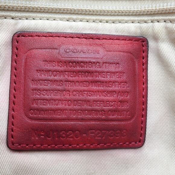 Coach Park Metro Signature Coated Canvas Tote Leather Handbag Shoulder Purse - Picture 8 of 13